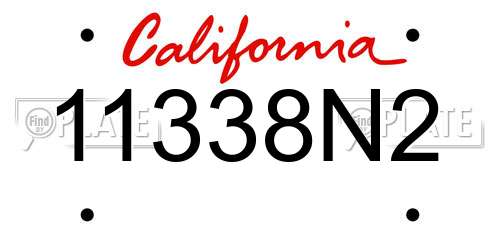 11338N2 California License Plate