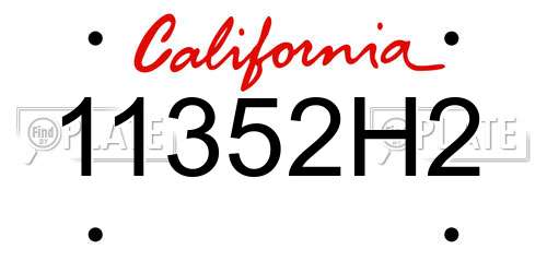 11352H2 California License Plate