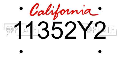 11352Y2 California License Plate