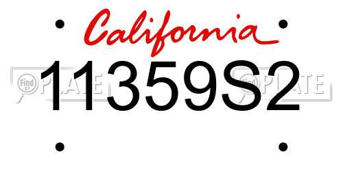 11359S2 California License Plate