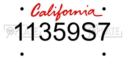 11359S7 California License Plate
