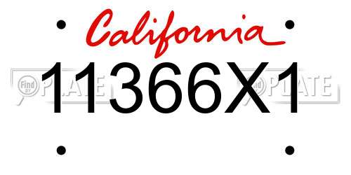 11366X1 California License Plate