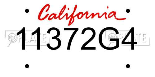 11372G4 California License Plate