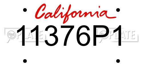 11376P1 California License Plate