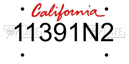 11391N2 California License Plate
