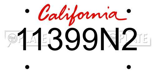 11399N2 California License Plate