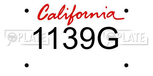 1139G California License Plate