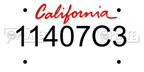 11407C3 California License Plate