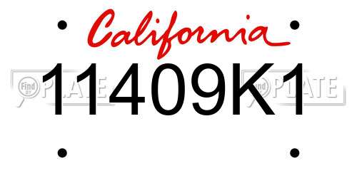 11409K1 California License Plate