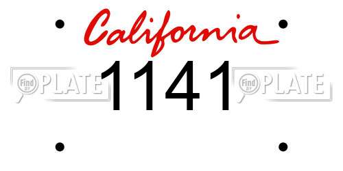 1141 California License Plate