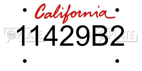 11429B2 California License Plate