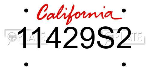 11429S2 California License Plate