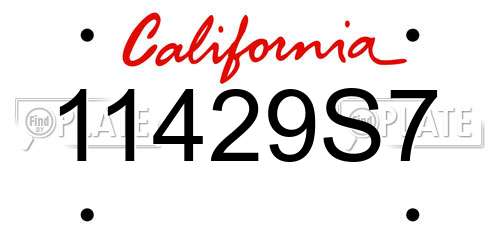11429S7 California License Plate