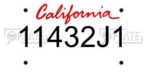 11432J1 California License Plate
