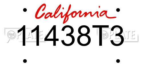 11438T3 California License Plate