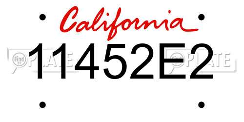 11452E2 California License Plate
