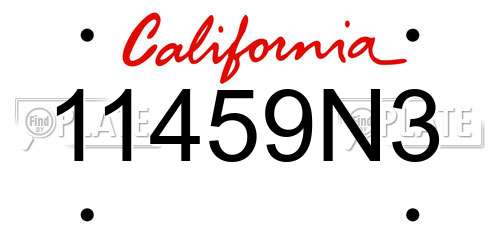 11459N3 California License Plate