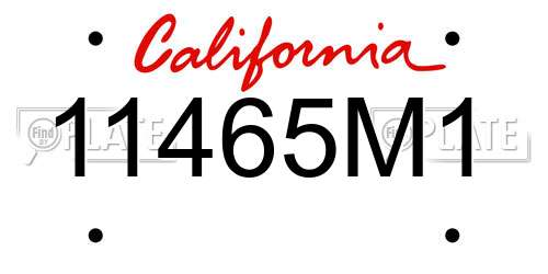 11465M1 California License Plate