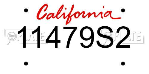 11479S2 California License Plate