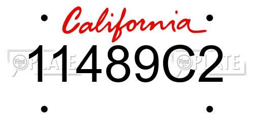 11489C2 California License Plate