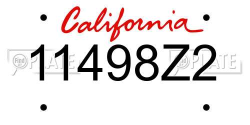 11498Z2 California License Plate