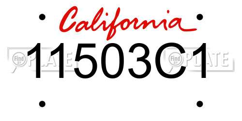 11503C1 California License Plate