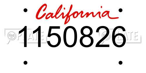 1150826 California License Plate