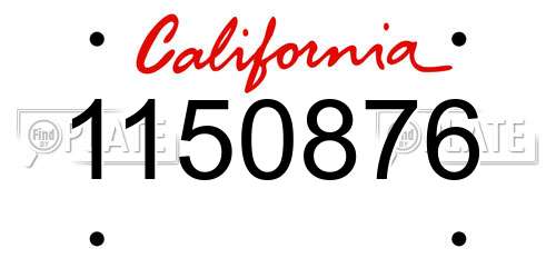 1150876 California License Plate