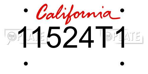 11524T1 California License Plate