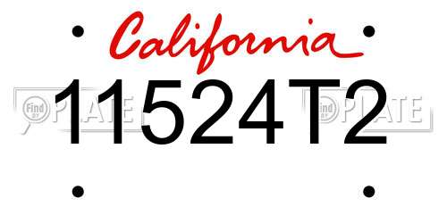 11524T2 California License Plate