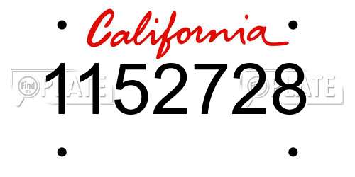 1152728 California License Plate