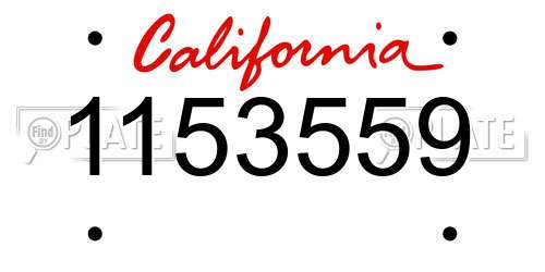 1153559 California License Plate