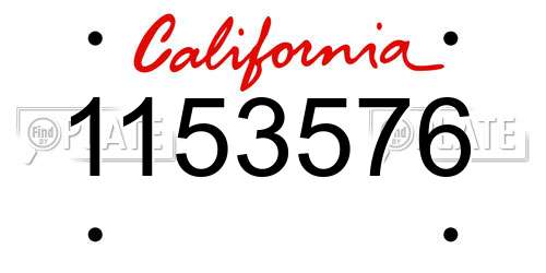 1153576 California License Plate