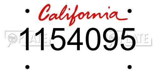 1154095 California License Plate