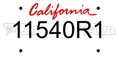 11540R1 California License Plate