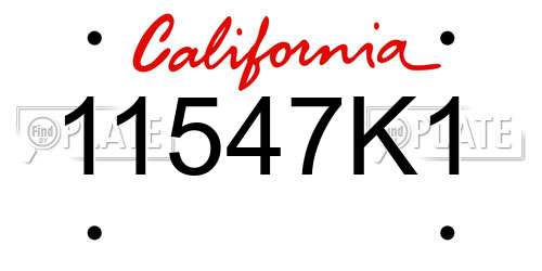 11547K1 California License Plate