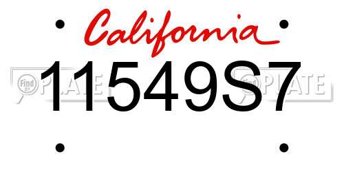 11549S7 California License Plate