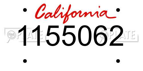 1155062 California License Plate