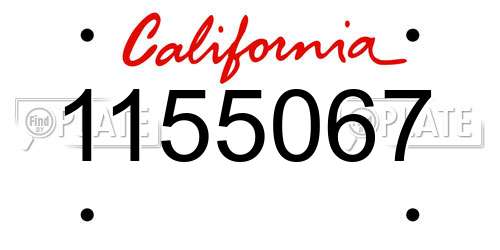 1155067 California License Plate