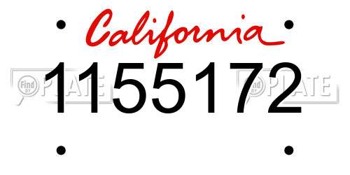 1155172 California License Plate