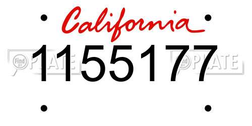 1155177 California License Plate