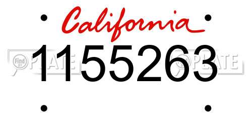 1155263 California License Plate