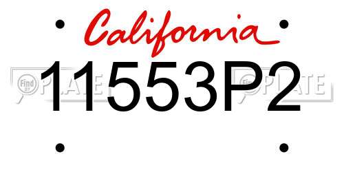11553P2 California License Plate