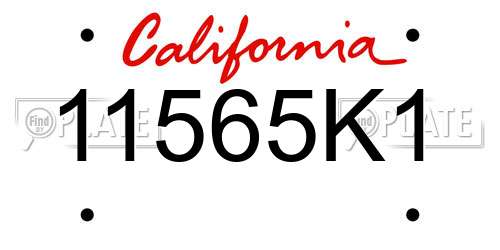 11565K1 California License Plate