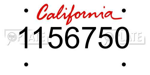 1156750 California License Plate