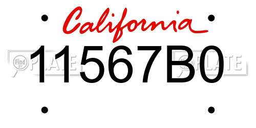 11567B0 California License Plate