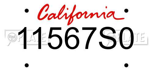11567S0 California License Plate