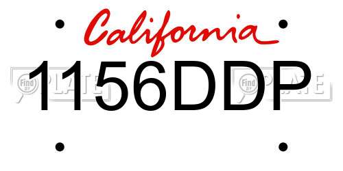 1156DDP California License Plate