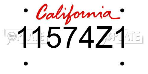 11574Z1 California License Plate