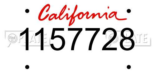 1157728 California License Plate